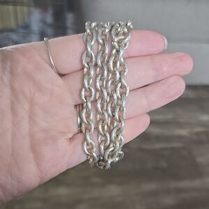 Sarah Coventry Shiny Silver-Tone Twisted Link Bracelet